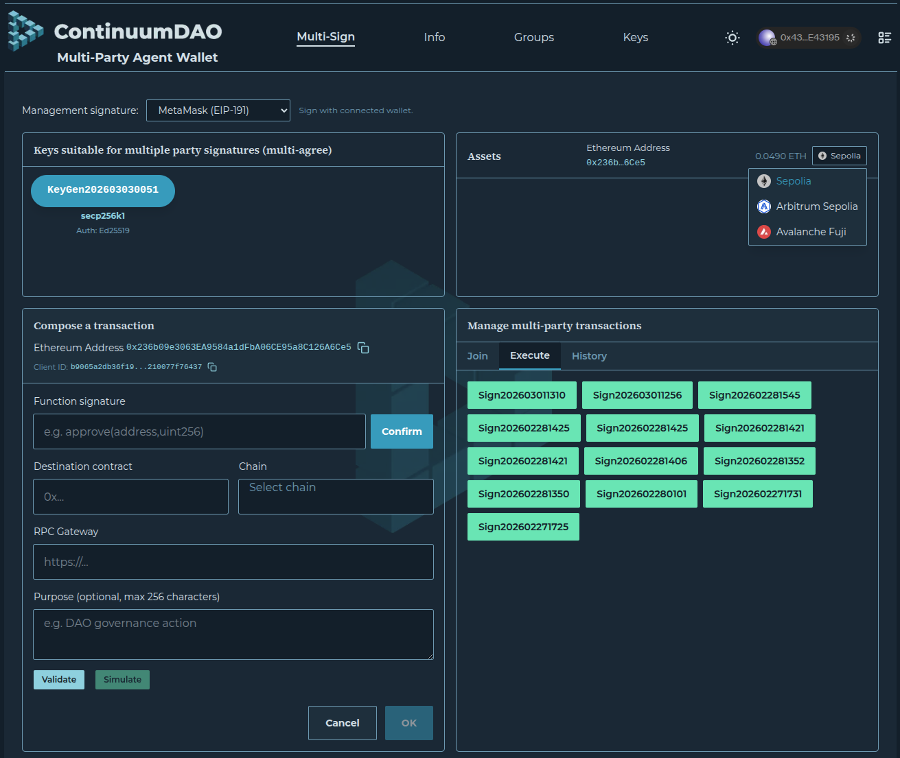 Multi-Party Agent Wallet